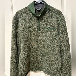 Eddie Bauer Men's Heathered Green Zip-Up Sweater